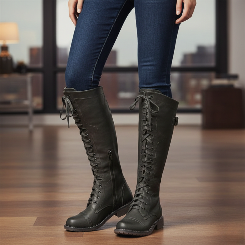 Kylen | Women’s Tall Knee Boots, Lace-Up, Structured Night-Out Style