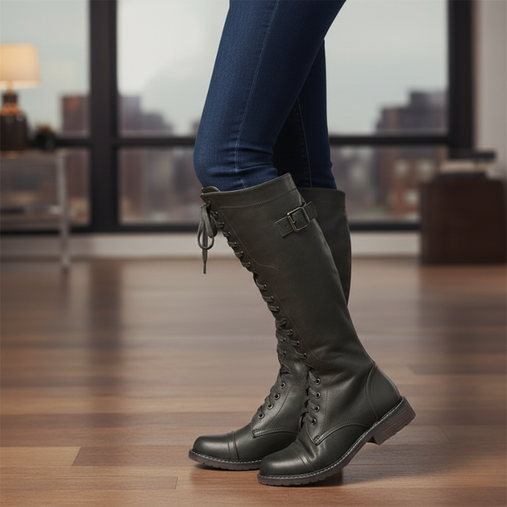 Kylen | Women’s Tall Knee Boots, Lace-Up, Structured Night-Out Style