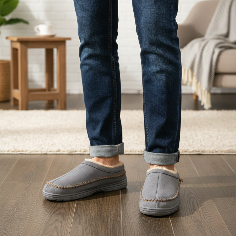 Kylen | Men’s Cozy Indoor & Outdoor Slippers with Durable Sole & Fleece Lining