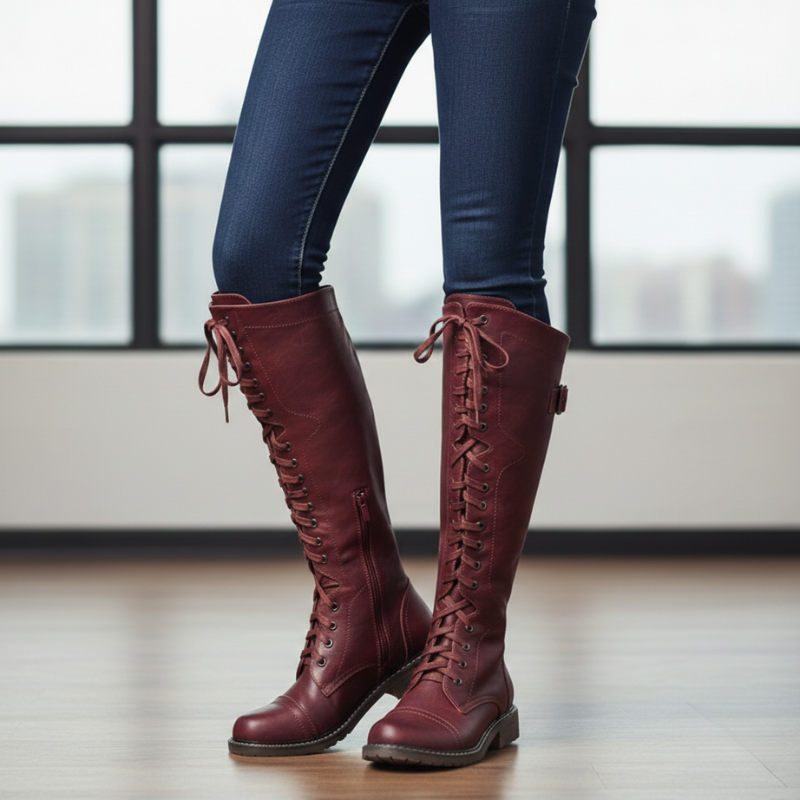 Kylen | Women’s Tall Knee Boots, Lace-Up, Structured Night-Out Style