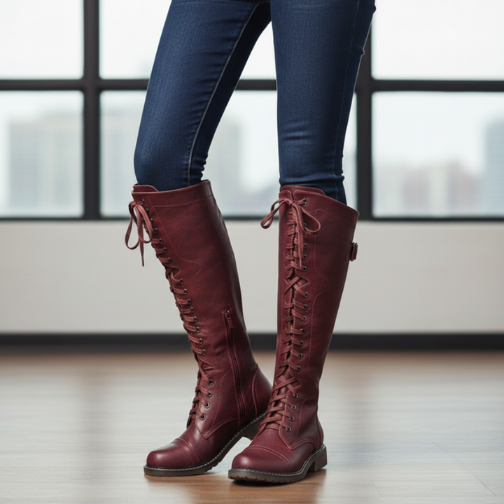 Kylen | Women’s Tall Knee Boots, Lace-Up, Structured Night-Out Style