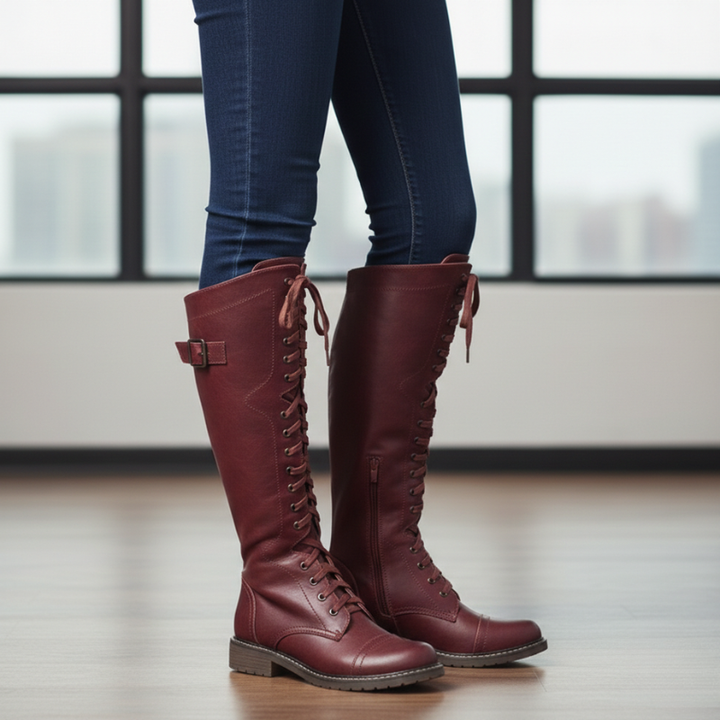 Kylen | Women’s Tall Knee Boots, Lace-Up, Structured Night-Out Style