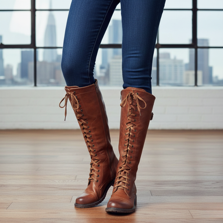 Kylen | Women’s Tall Knee Boots, Lace-Up, Structured Night-Out Style