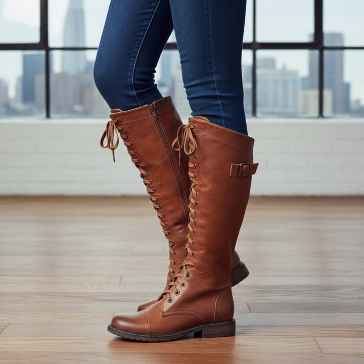 Kylen | Women’s Tall Knee Boots, Lace-Up, Structured Night-Out Style
