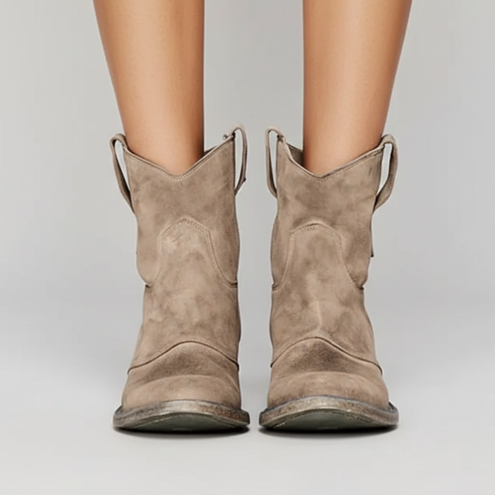 Kelly | Women’s Classic Pull-On Cowboy Style Vintage, Western Ankle Boots