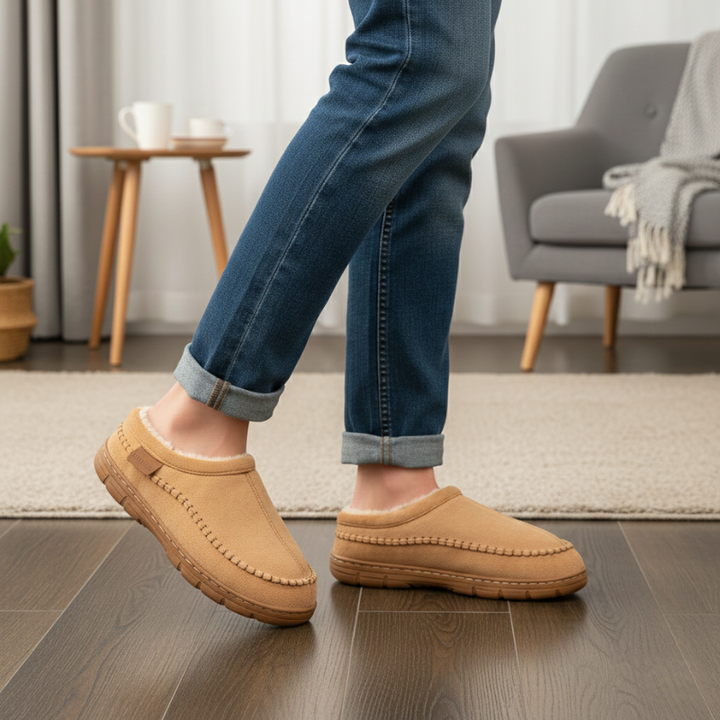 Kylen | Men’s Cozy Indoor & Outdoor Slippers with Durable Sole & Fleece Lining
