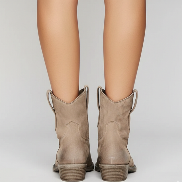 Kelly | Women’s Classic Pull-On Cowboy Style Vintage, Western Ankle Boots