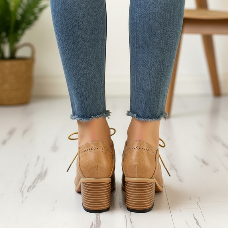 Kelly | Women’s Lace-Up T-Strap Heels with Vintage Semi-Formal Style