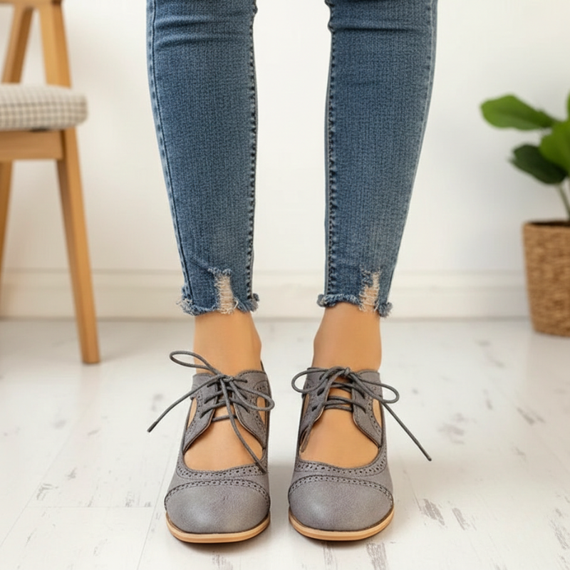 Kelly | Women’s Lace-Up T-Strap Heels with Vintage Semi-Formal Style