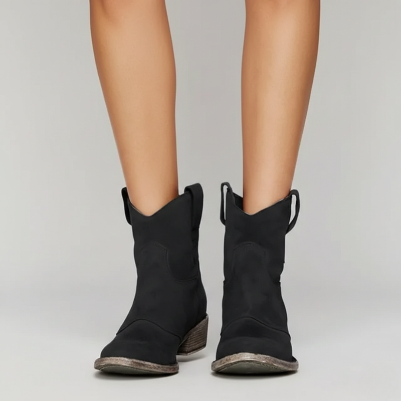 Kelly | Women’s Classic Pull-On Cowboy Style Vintage, Western Ankle Boots