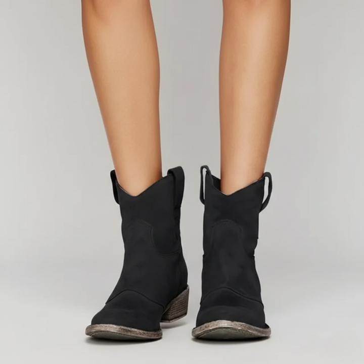 Kelly | Women’s Classic Pull-On Cowboy Style Vintage, Western Ankle Boots