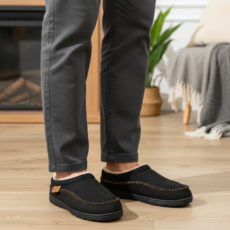 Kylen | Men’s Cozy Indoor & Outdoor Slippers with Durable Sole & Fleece Lining