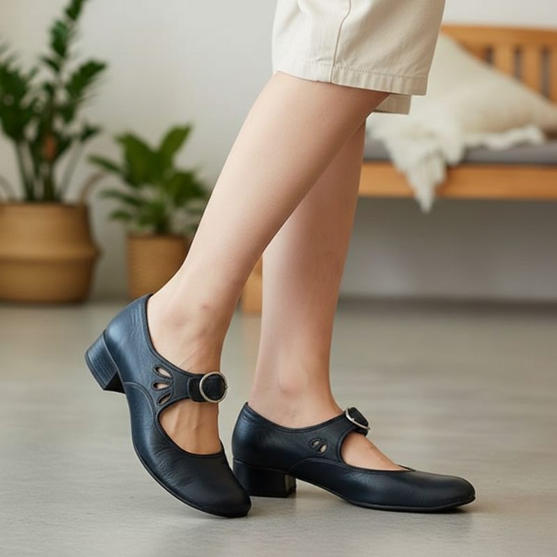 Kelly | Women's Adjustable Slip On with Leather Strap Shoes