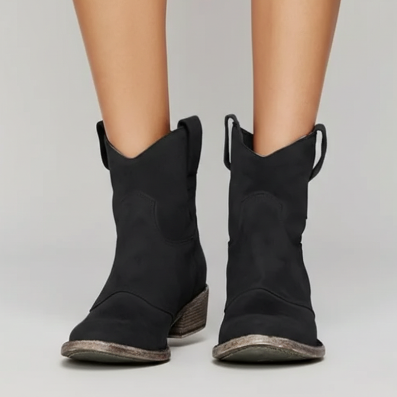 Kelly | Women’s Classic Pull-On Cowboy Style Vintage, Western Ankle Boots