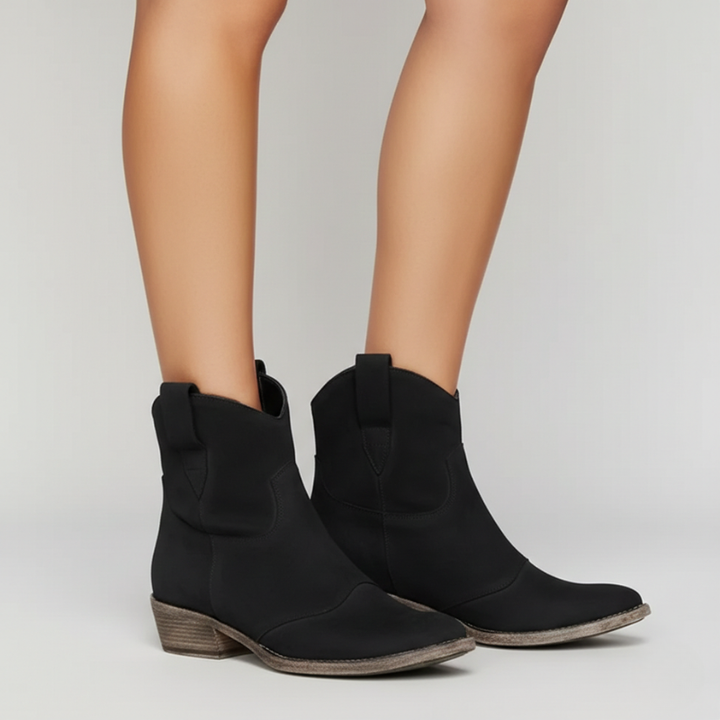 Kelly | Women’s Classic Pull-On Cowboy Style Vintage, Western Ankle Boots