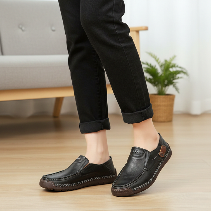 Kylen | Men’s Casual Leather Slip-On Loafers – Rubber Sole