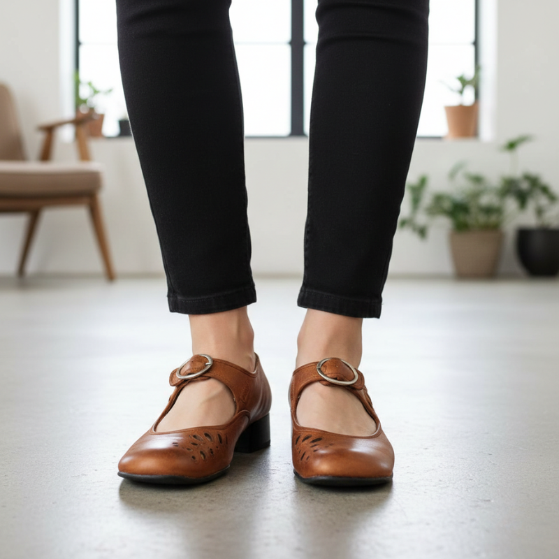 Kelly | Women's Adjustable Slip On with Leather Strap Shoes