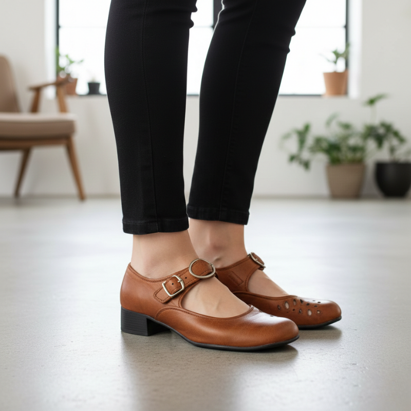 Kelly | Women's Adjustable Slip On with Leather Strap Shoes