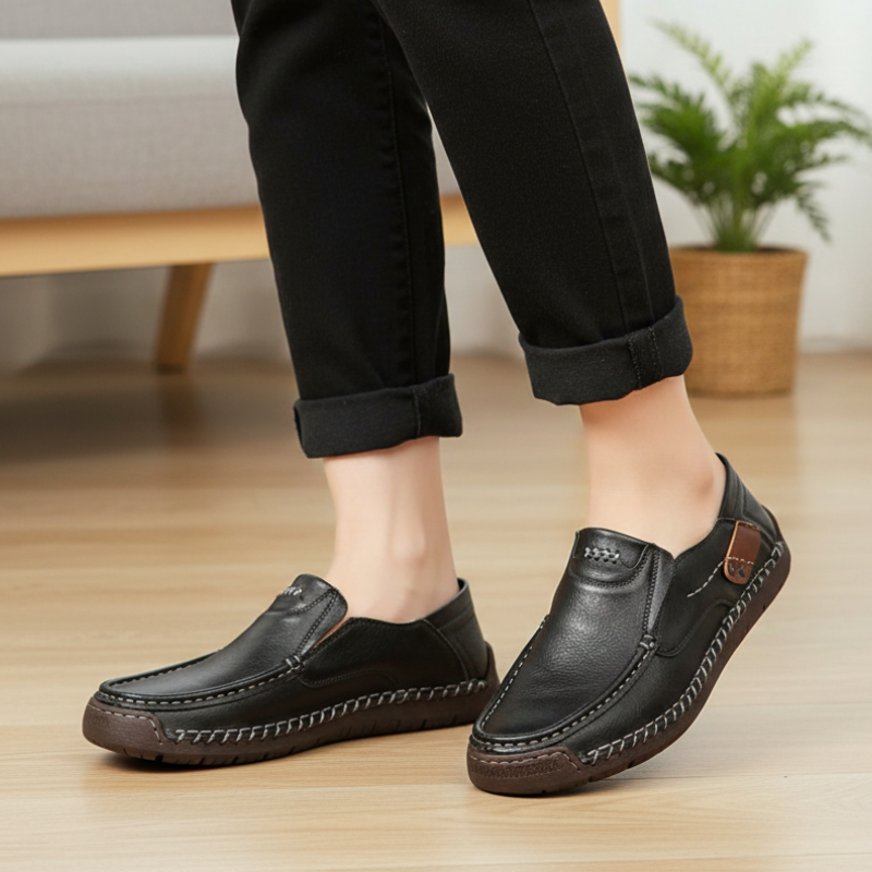 Kylen | Men’s Casual Leather Slip-On Loafers – Rubber Sole