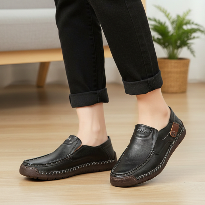 Kylen | Men’s Casual Leather Slip-On Loafers – Rubber Sole