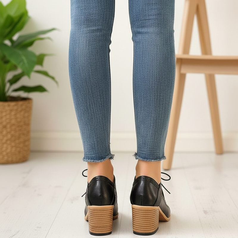 Kelly | Women’s Lace-Up T-Strap Heels with Vintage Semi-Formal Style