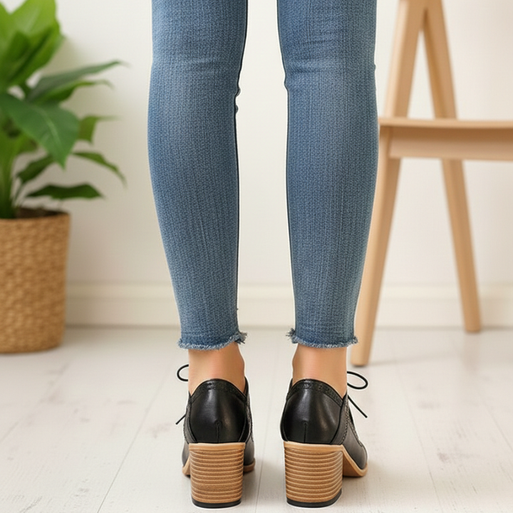 Kelly | Women’s Lace-Up T-Strap Heels with Vintage Semi-Formal Style