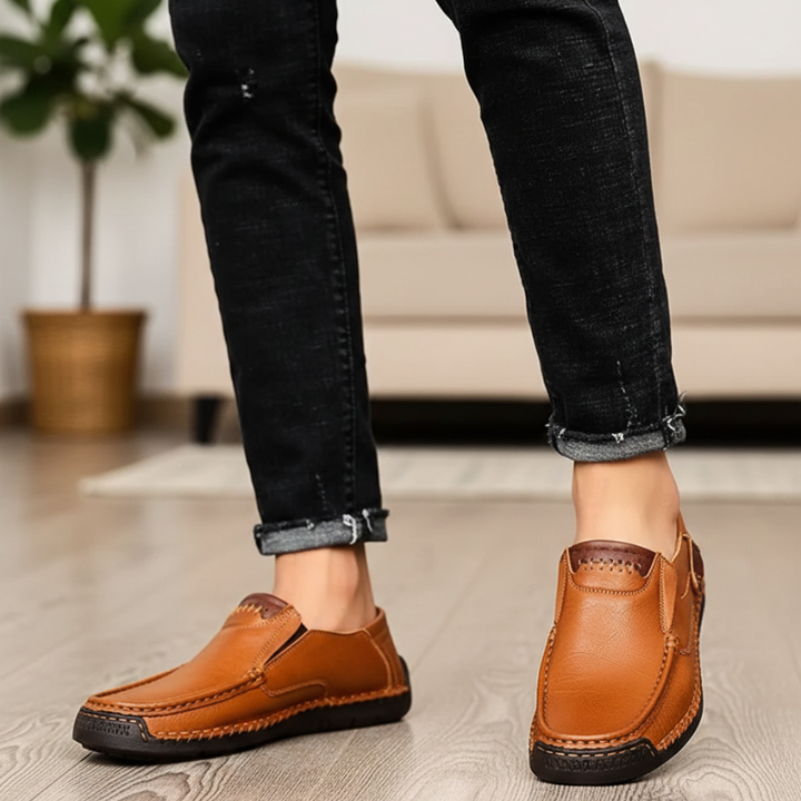 Kylen | Men’s Casual Leather Slip-On Loafers – Rubber Sole