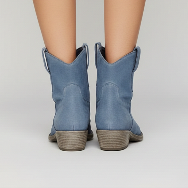 Kelly | Women’s Classic Pull-On Cowboy Style Vintage, Western Ankle Boots