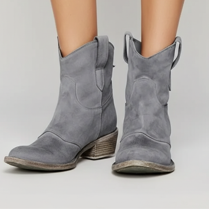 Kelly | Women’s Classic Pull-On Cowboy Style Vintage, Western Ankle Boots