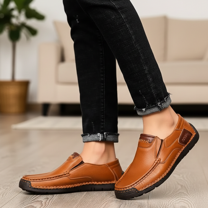 Kylen | Men’s Casual Leather Slip-On Loafers – Rubber Sole