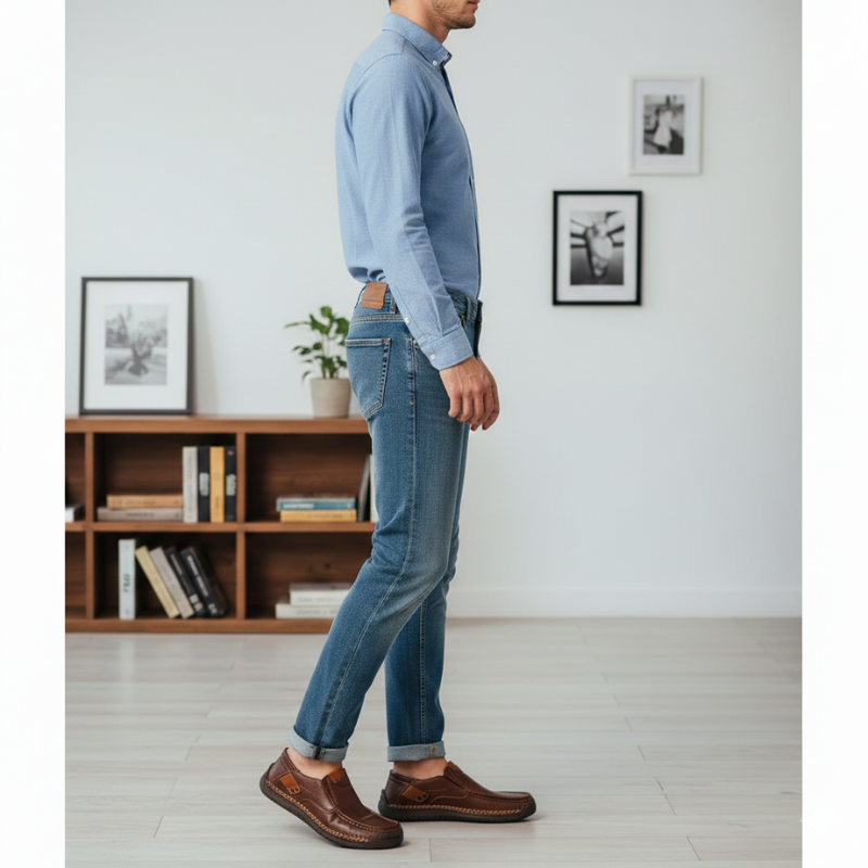 Kylen | Men’s Casual Leather Slip-On Loafers – Rubber Sole