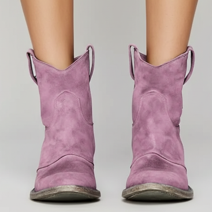 Kelly | Women’s Classic Pull-On Cowboy Style Vintage, Western Ankle Boots