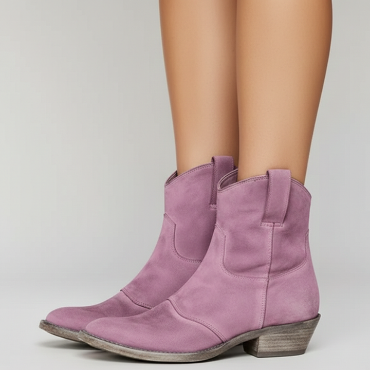 Kelly | Women’s Classic Pull-On Cowboy Style Vintage, Western Ankle Boots