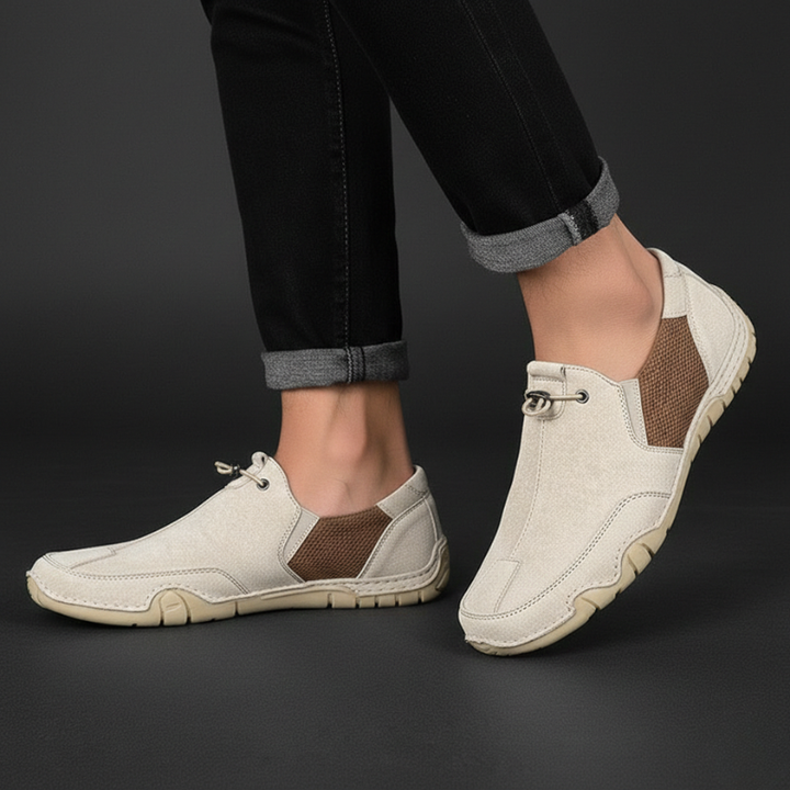 Kylen | Men's Casual Slip-On Elastic Lacing Leather Loafers, Anti-Slip
