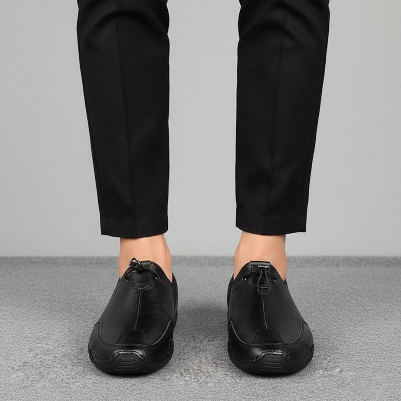 Kylen | Men's Casual Slip-On Elastic Lacing Leather Loafers, Anti-Slip