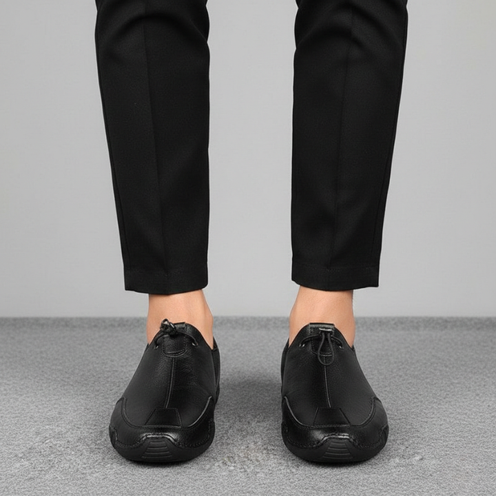 Kylen | Men's Casual Slip-On Elastic Lacing Leather Loafers, Anti-Slip