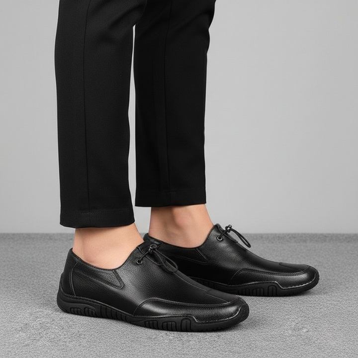 Kylen | Men's Casual Slip-On Elastic Lacing Leather Loafers, Anti-Slip
