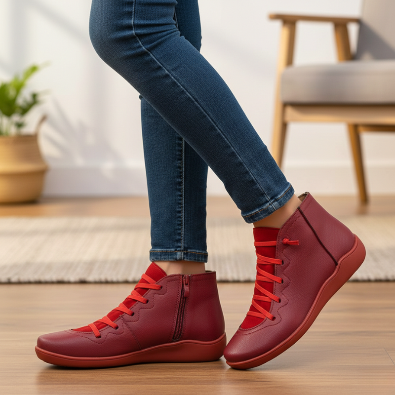 Kelly | Women's Vintage Lace-Up Leather Boots