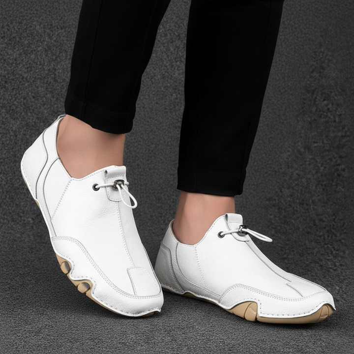 Kylen | Men's Casual Slip-On Elastic Lacing Leather Loafers, Anti-Slip