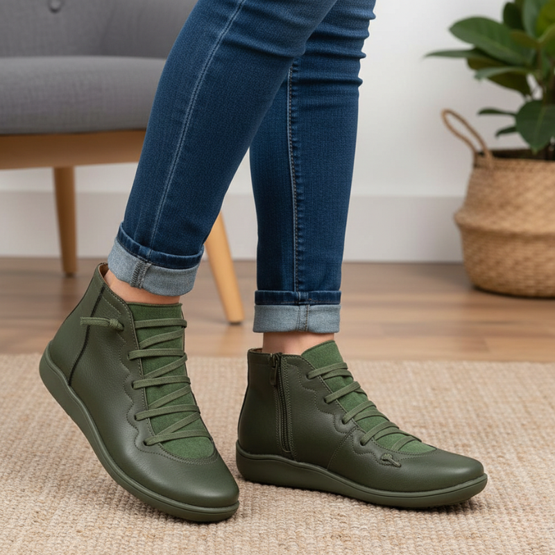 Kelly | Women's Vintage Lace-Up Leather Boots