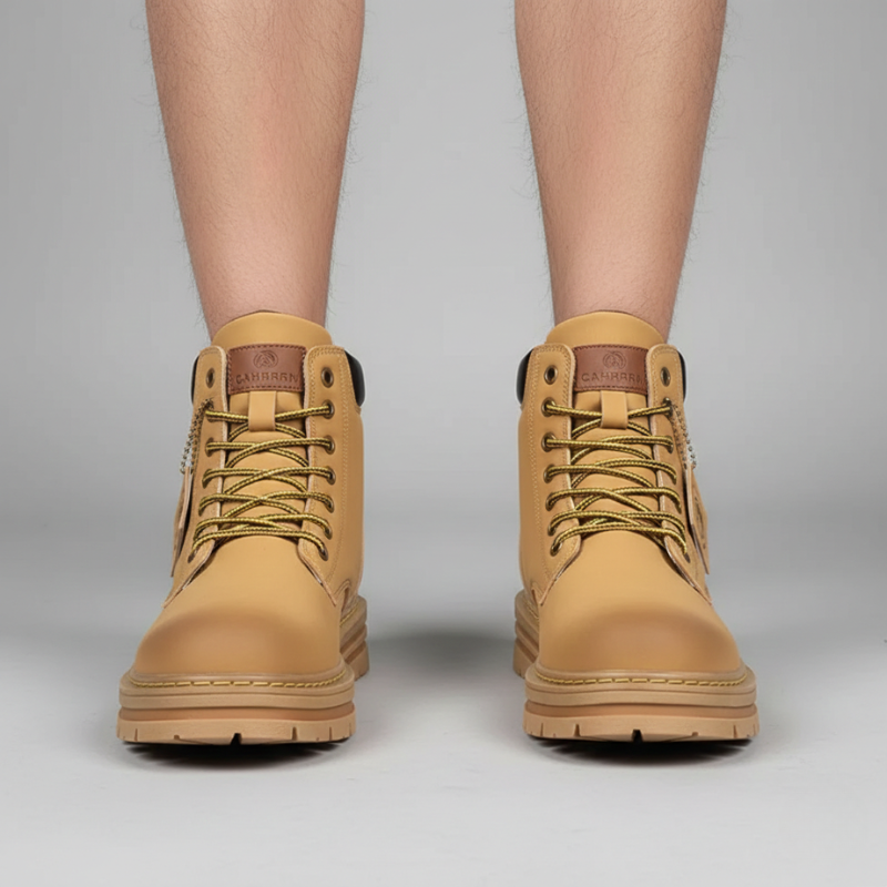 Kylen | Men’s Leather Ankle Boots, Lace-Up All-Weather Non-Slip Sole