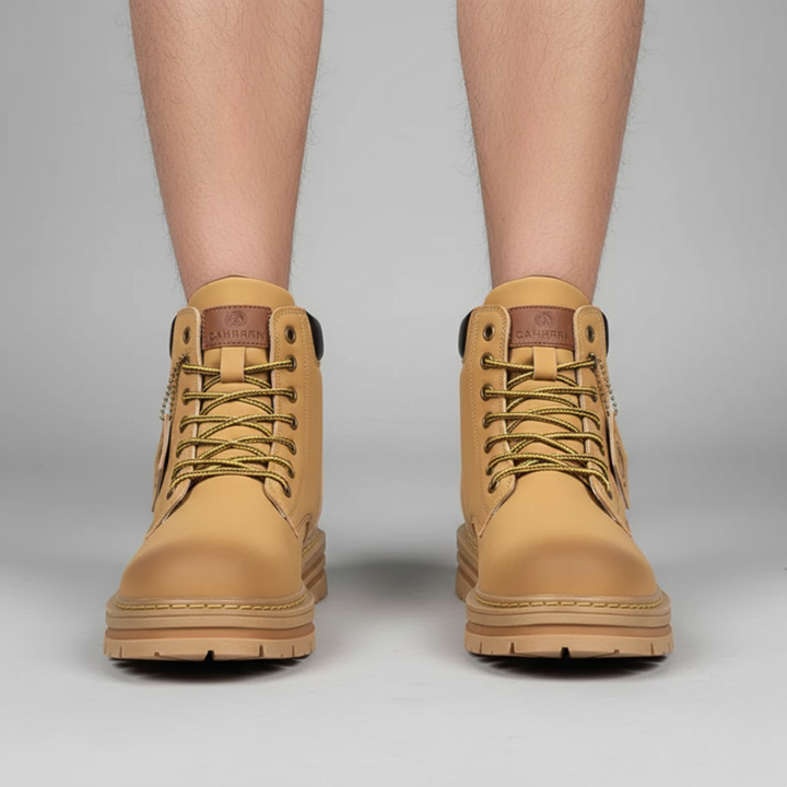 Kylen | Men’s Leather Ankle Boots, Lace-Up All-Weather Non-Slip Sole