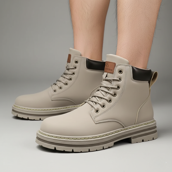 Kylen | Men’s Leather Ankle Boots, Lace-Up All-Weather Non-Slip Sole