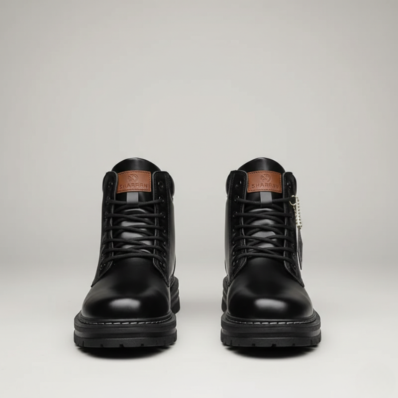 Kylen | Men’s Leather Ankle Boots, Lace-Up All-Weather Non-Slip Sole