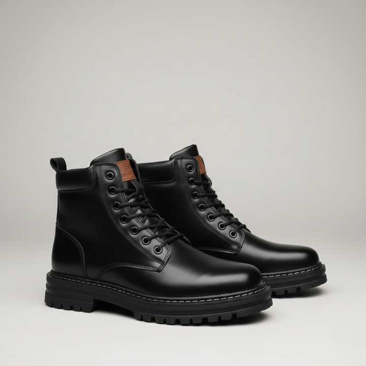 Kylen | Men’s Leather Ankle Boots, Lace-Up All-Weather Non-Slip Sole