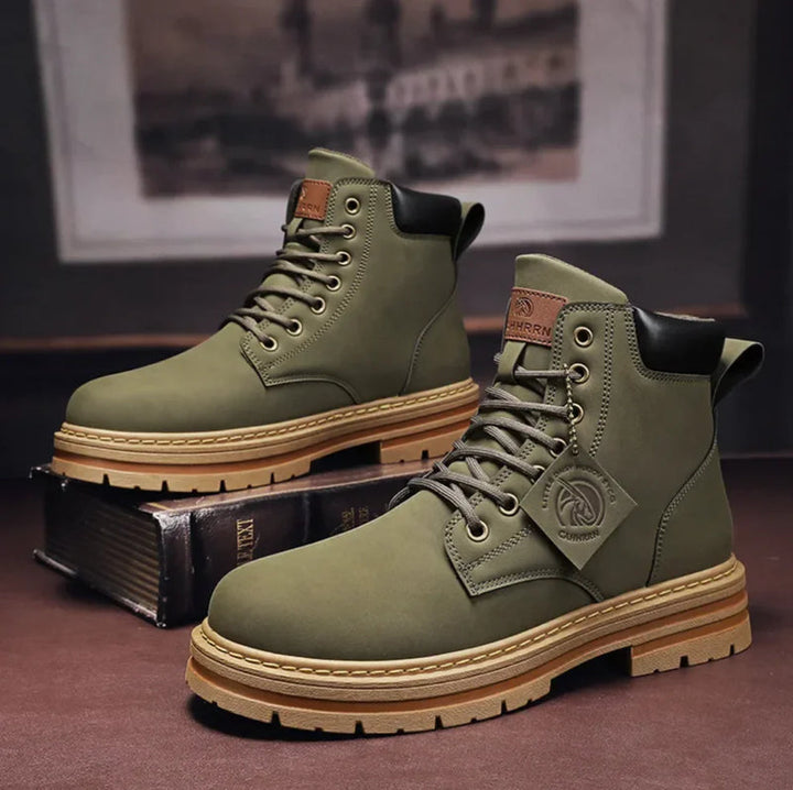 Kylen | Men’s Leather Ankle Boots, Lace-Up All-Weather Non-Slip Sole