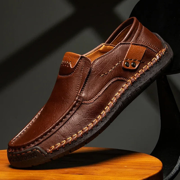 Kylen | Men’s Casual Leather Slip-On Loafers – Rubber Sole