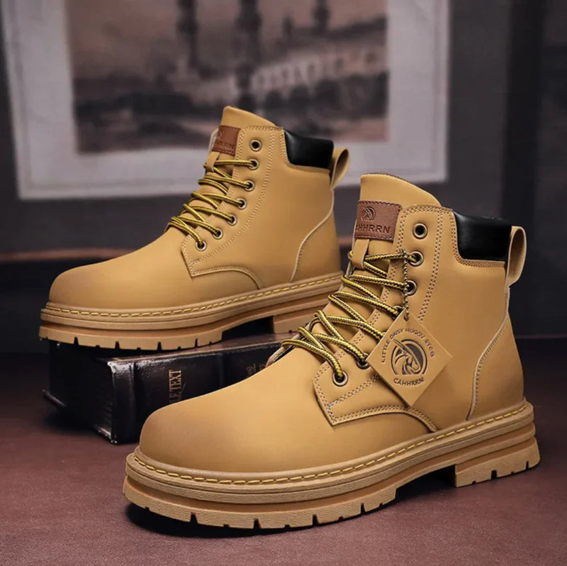 Kylen | Men’s Leather Ankle Boots, Lace-Up All-Weather Non-Slip Sole